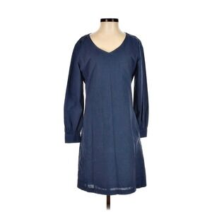 A.P.C. Womens Pinstripe Dress XS Navy Blue Cotton Long Sleeve French Minimalist